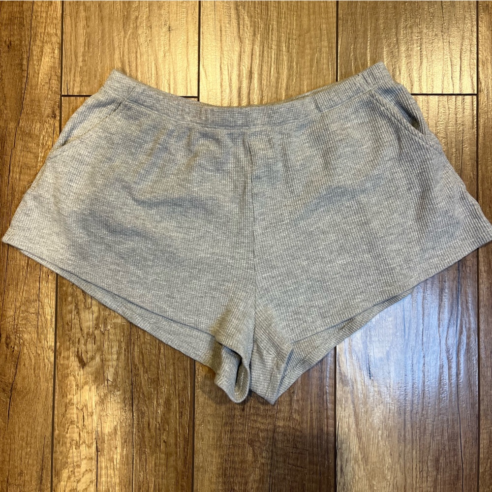 Lover and Friends Grey Cozy Minimalist Casual Lounge Pajama Shorts